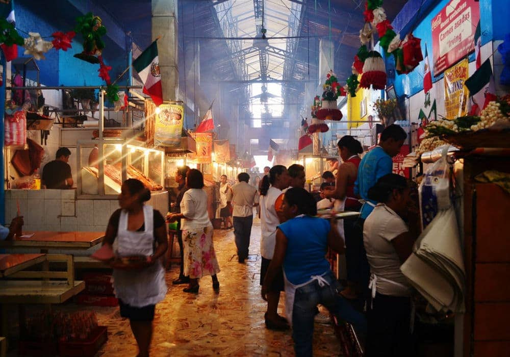 un mercado en Oaxaca