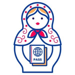 Icono de pasaporte para viajar a Rusia