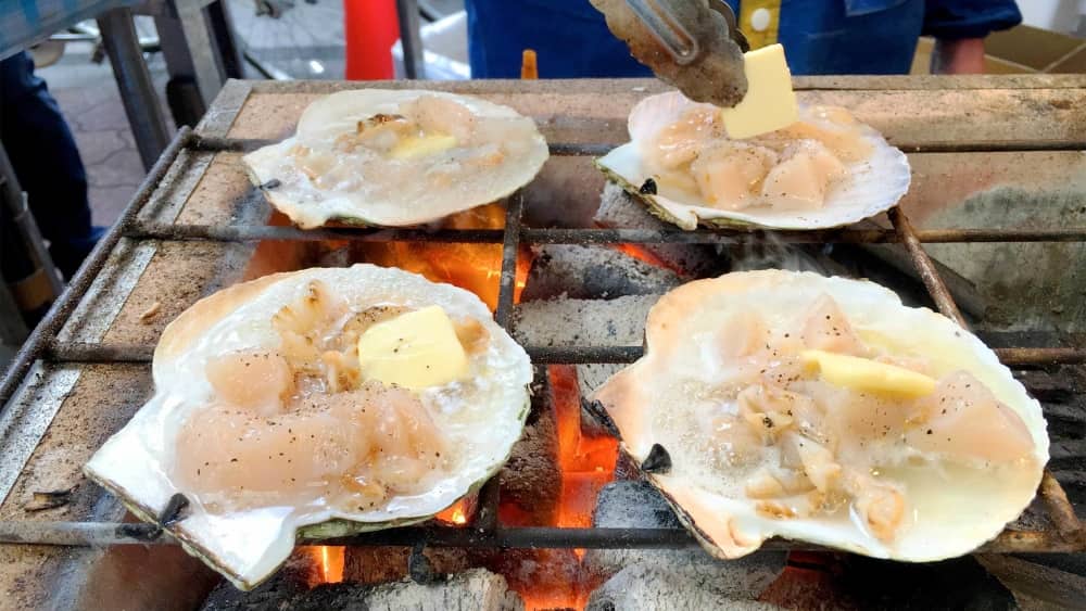 Mariscos en Kamaishi, Japón