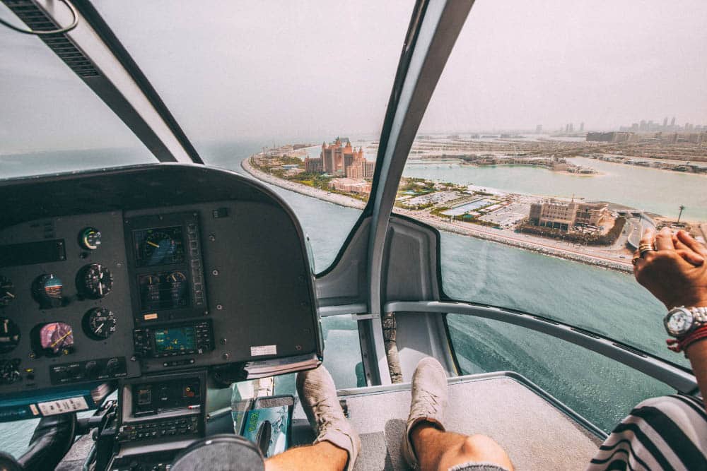 Paseo en helicóptero en Dubai, Emiratos Árabes Unidos