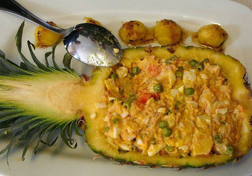 una piña rellena de Huatulco