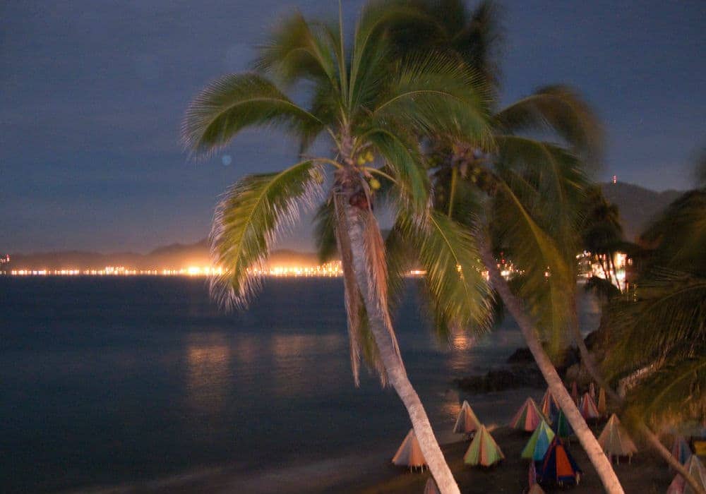 night beach in Manzanillo