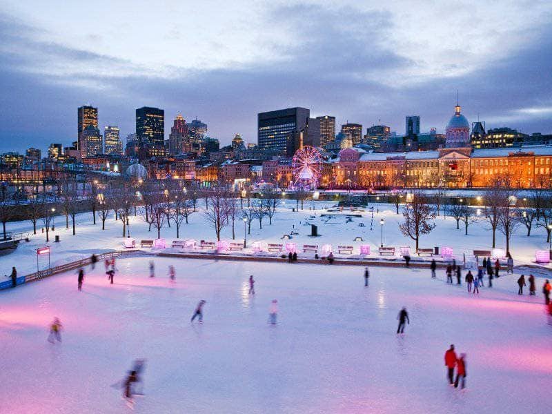 Skating rink in the Old Port of Montreal