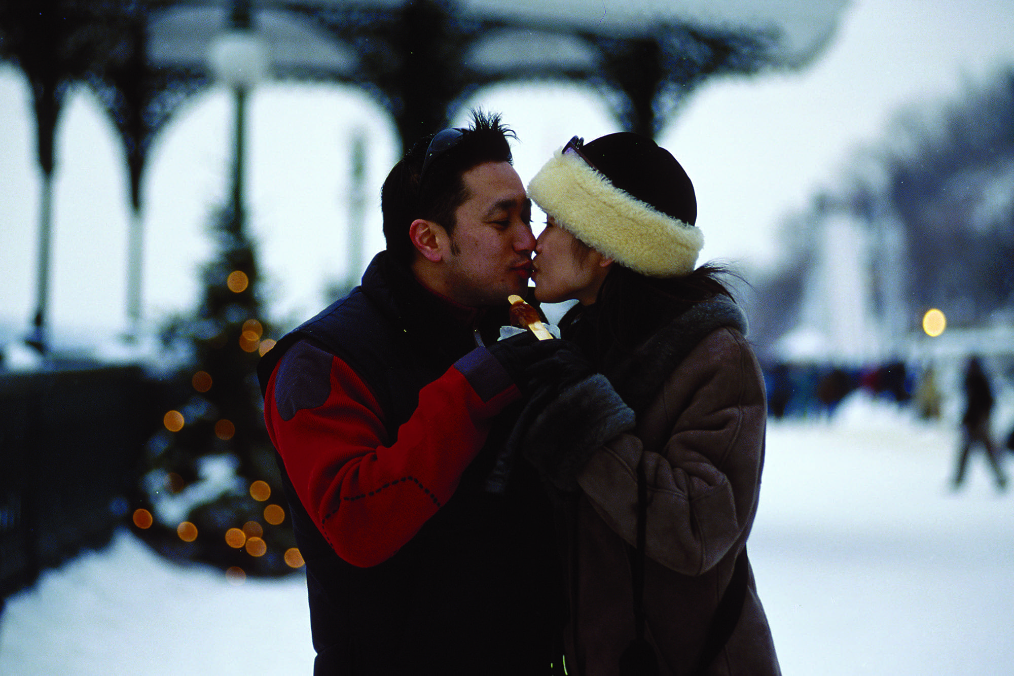 couple enjoying winter in Quebec